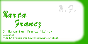 marta francz business card